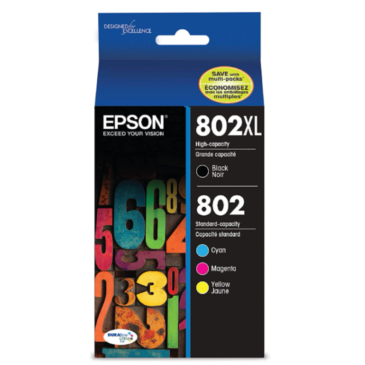Epson 802xl T802xl Bcs Combo 4 Pack Originale Cartouche à Jet Dencre Cartouches Certifiées 6324
